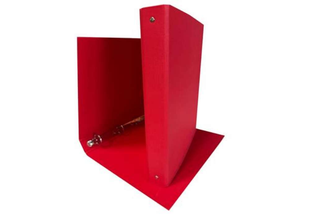 Immagine di Raccoglitore King - 22 x 30 cm - 4 anelli tondi 30 mm - dorso 4 cm - rivestimento in PP - rosso - St