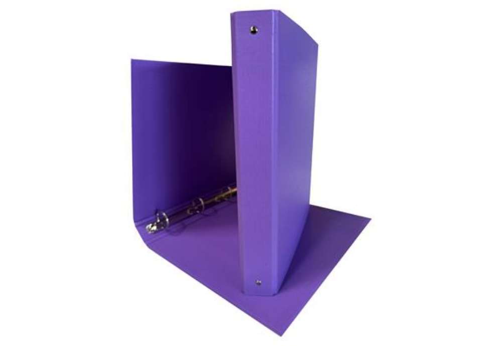 Immagine di Raccoglitore King - 22 x 30 cm - 4 anelli tondi 30 mm - dorso 4 cm - rivestimento in PP - viola - St