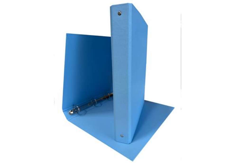Immagine di Raccoglitore King - 22 x 30 cm - 4 anelli tondi 30 mm - dorso 4 cm - rivestimento in PP - azzurro -