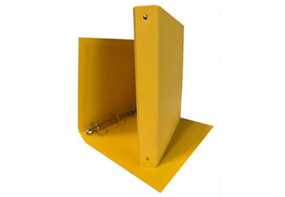 Immagine di Raccoglitore King - 22 x 30 cm - 4 anelli tondi 30 mm - dorso 4 cm - rivestimento in PP - giallo - S