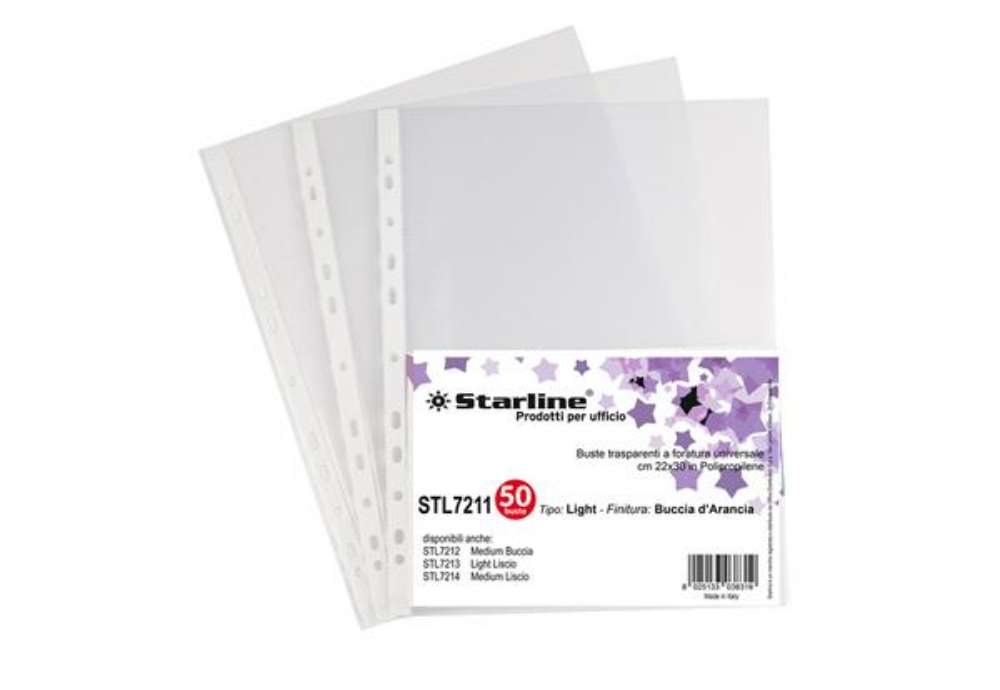 Immagine di Buste forate Light - buccia - 22 x 30 cm - trasparente - Starline - conf. 50 pezzi