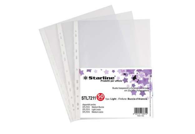 Immagine di Buste forate Light - buccia - 22 x 30 cm - trasparente - Starline - conf. 50 pezzi