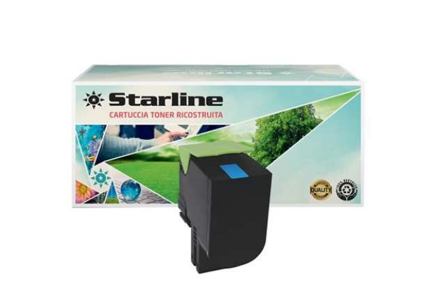 Immagine di Starline - Toner Ricostruito - per Lexmark - Ciano - 80C2HC0 - 3.000 pag