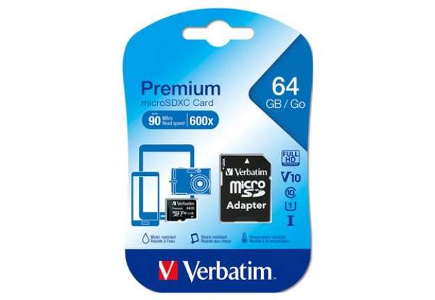 Immagine di Verbatim - Micro  SDXC Classe 10 fino a 45mb/sec - 44084 - 64GB