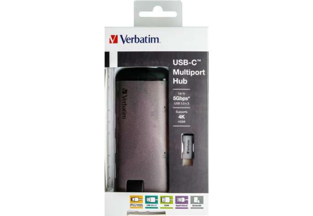 Immagine di Verbatim - USB-C Adattatore USB 3.1 G1/ USB 3.0 X 3 / HDMI / SDHC / MICRO SDHC / R - 49142