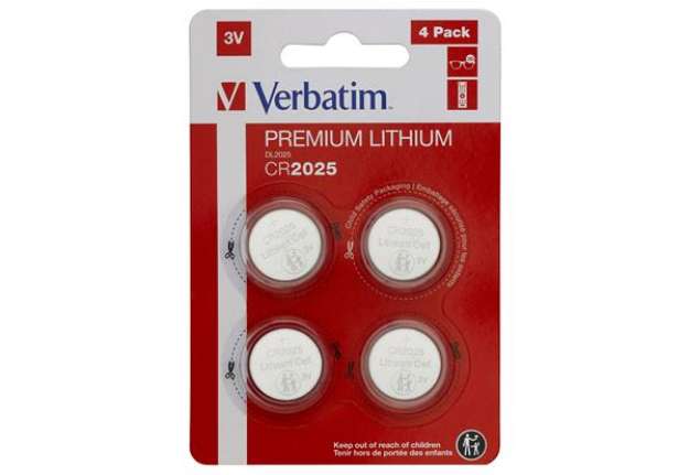 Immagine di Verbatim - Blister 4 MicroPile a pastiglia CR2025 - litio - 49532 - 3V