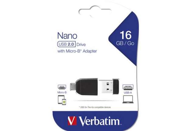 Immagine di Memoria usb2.0 16gb store 'n' stay nano + otg micro usb adapter