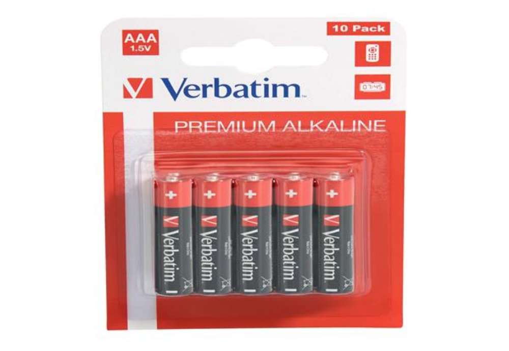 Immagine di Pila ministilo AAA - 1,5V - alcaline - 49874 - Verbatim - blister 10 pezzi