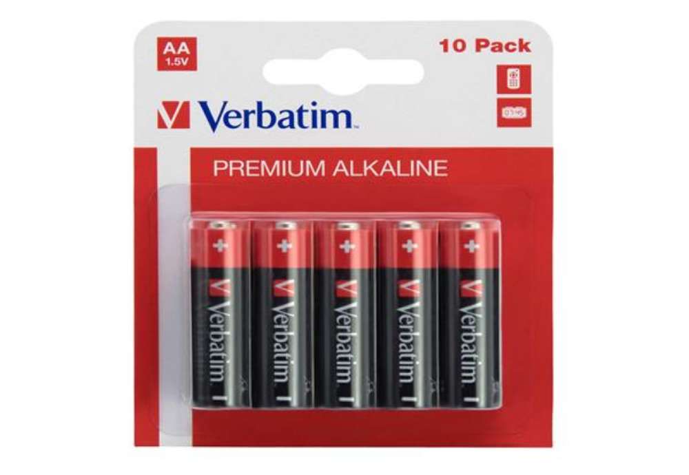 Immagine di Pila stilo AA - 1,5V - alcaline - 49875 - Verbatim - blister 10 pezzi