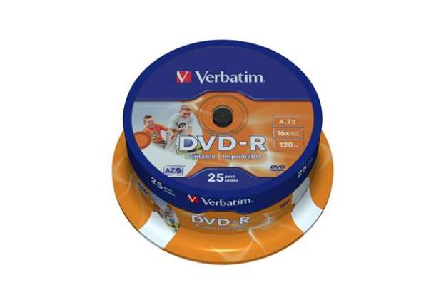 Immagine di Verbatim - Scatola 25 DVD-R - stampabile - 43538 - 4,7GB