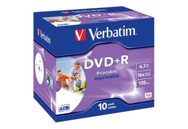 Immagine di Verbatim - Scatola 10 DVD+R Jewel Case - stampabile - 43508 - 4,7GB