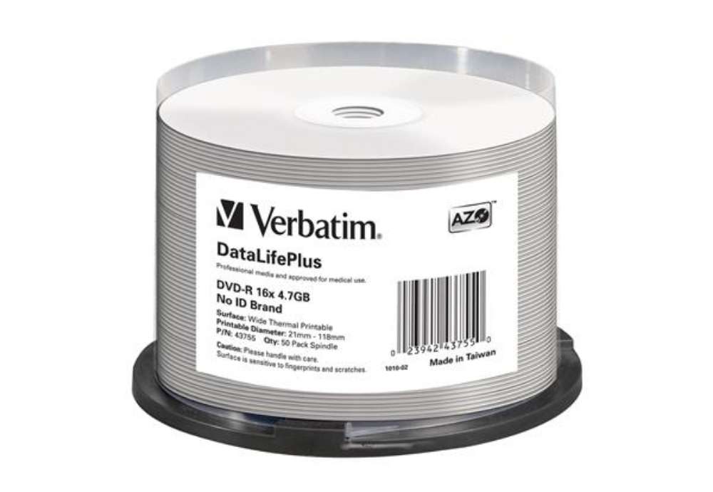 Immagine di Verbatim - Scatola 50 DVD-R - stampabile - 43755 - 4,7GB