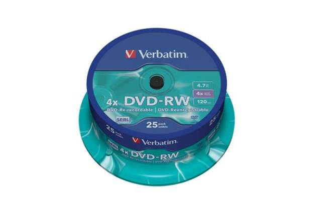 Immagine di Verbatim - Confezione 25 DVD-RW - argento lucido - serigrafato - 43639 - 4,7GB