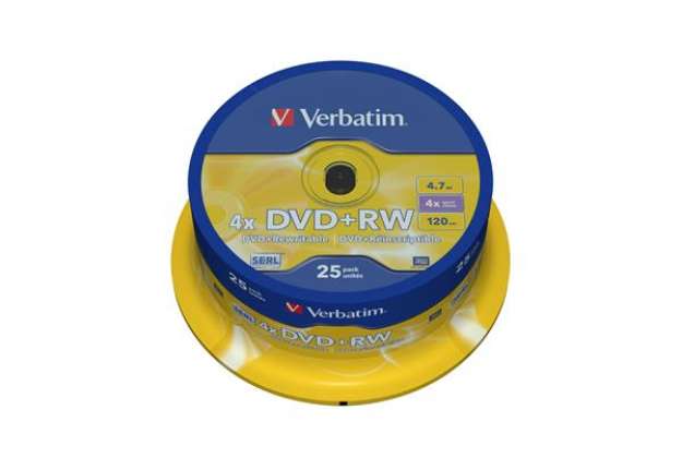 Immagine di Verbatim - Scatola 25 DVD+RW - serigrafato Spindle - 43489 - 4,7GB
