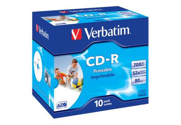 Immagine di Verbatim - Scatola 10 CD-R DataLife Plus - Jewel Case - 1X-52X - stampabile inkjet - 43325 - 700MB