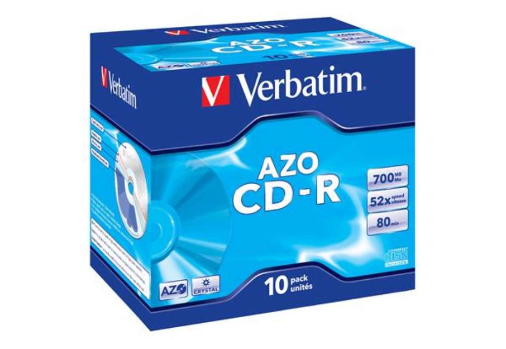 Immagine di Verbatim - Scatola 10 CD-R DataLife Plus - Jewel Case - 1X-52X - serigrafata crystal - 43327 - 700MB