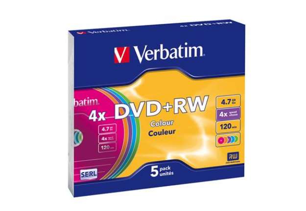 Immagine di Verbatim - Scatola 5 DVD+RW - colore - 43297 - 4,7GB