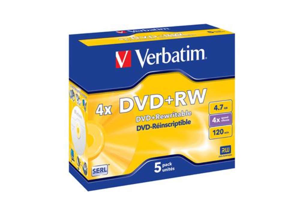Immagine di Verbatim - Scatola 5 DVD+RW - Jewel Case - serigrafato - 43229 - 4,7GB