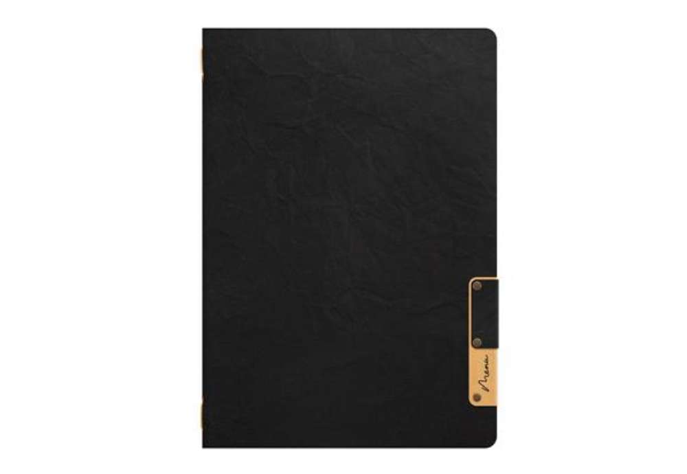 Immagine di Portamenù Nature - 1 inserto doppio - A5 - 24,9 x 17,5 cm - nero - Securit