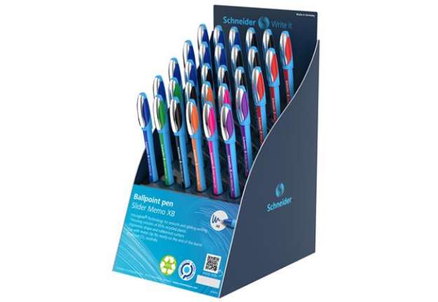 Immagine di Penna sfera Slider Memo XB - colori assortiti - Schneider - expo 30 pezzi