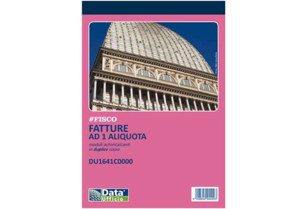 Immagine di Blocco fatture ad 1 aliquota - 50/2 autoricalcante - 14,8 x 21 cm - DU1641C0000 - Data Ufficio