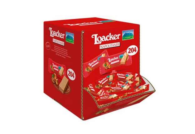 Immagine di Wafer Minis Napolitaner - confezione monoporzione da 3,2gr - Loacker - dispenser self service da 204