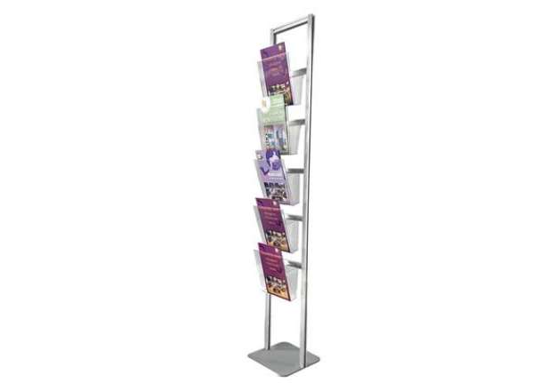 Immagine di Portadepliant da terra - con 5 tasche A4 - altezza 160 cm - Studio T