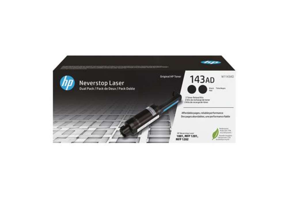 Immagine di Hp - Conf. 2 pezzi Kit di ricarica Toner originale - 143AD - Nero - W1143AD - 2.500 pag
