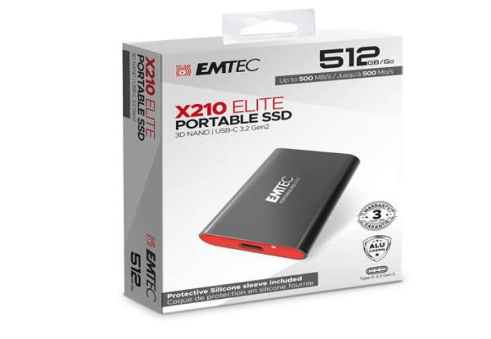 Immagine di Emtec - X210 External - 512GB - Cover Protettiva in silicone - ECSSD512GX210