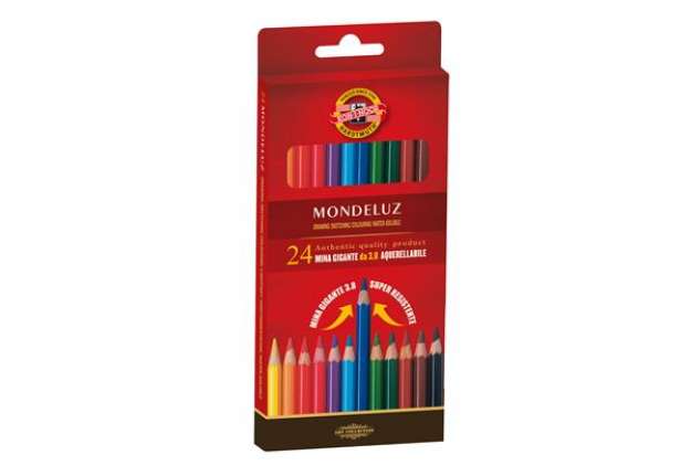Immagine di Matite colorate Mondeluz - acquerellabili - diametro mina 3,8 mm - colori assortiti - Koh.I.Noor - a