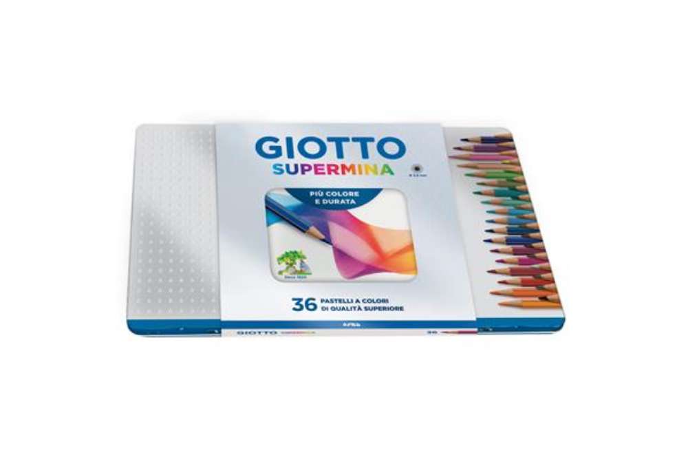 Immagine di Pastello Supermina - mina 4 mm - colori assortiti - Giotto - astuccio in metallo 36 pezzi