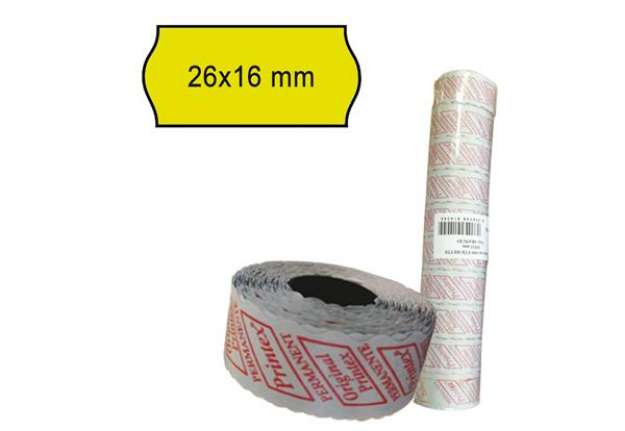 Immagine di Rotolo da 1000 etichette a onda per Printex Smart 16/2616 e Z Maxi 6/2616 - 26x16 mm - adesivo perma