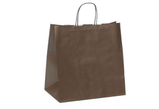 Immagine di Shopper Large - maniglie cordino - 32 x 20 x 33 cm - carta kraft - avana - Mainetti Bags - conf. 25