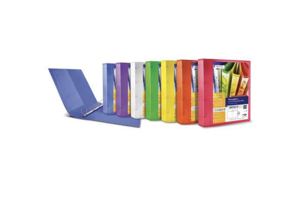 Immagine di Raccoglitore personalizzabile Myto Ti - 22 x 30 cm - 4 anelli a D 30 mm - dorso 4 cm - colori assort