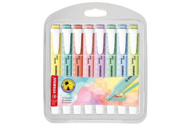 Immagine di Evidenziatore Swing Cool Pastel - punta a scalpello - tratto 1 - 4 mm - colori assortiti - Stabilo -