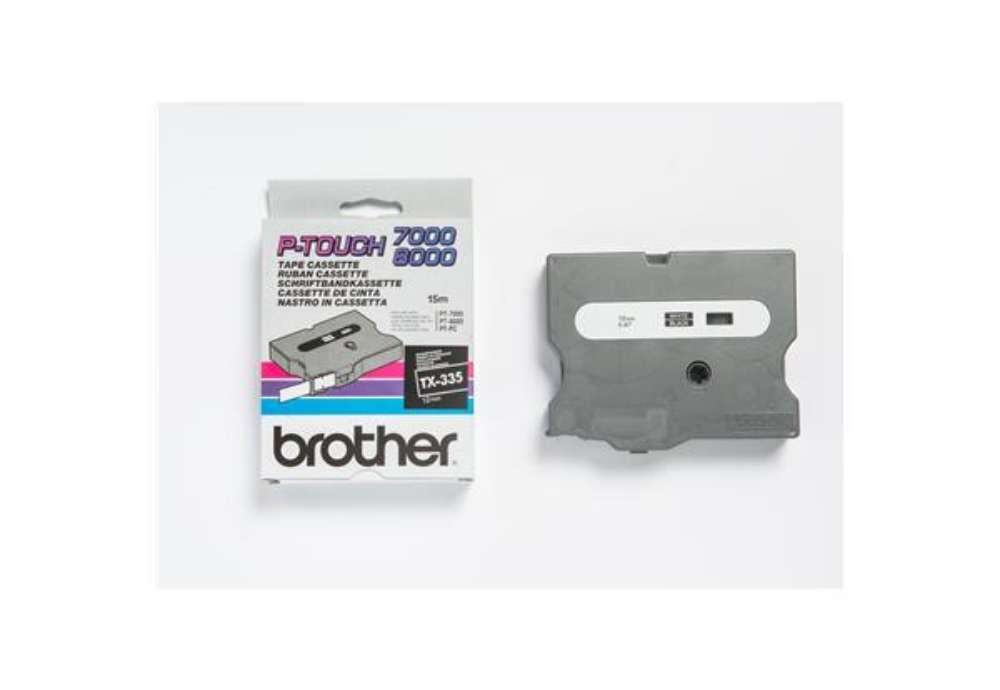 Immagine di Brother - Nastro -  Bianco/Nero - TX335 - 12mm x15mt