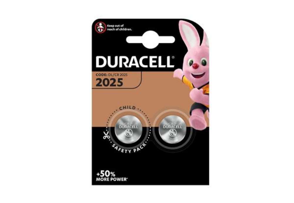 Immagine di Micropila CR2025 - 3V - a pastiglia - litio - Duracell - blister 2 pezzi