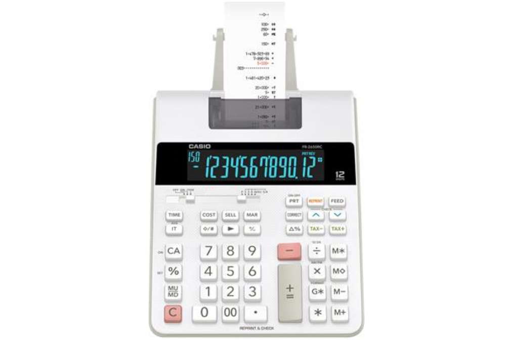 Immagine di Calcolatrice scrivente FR-2650RC - 12 cifre - 31,3 x 19,5 x 6,47 cm - bianco - Casio
