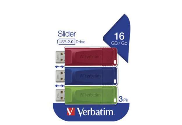 Immagine di Verbatim - USB Pen Drive 3.2 Gen 1 Drive - 16 GB - rosso/giallo/blu - conf. 3 pezzi - 49306
