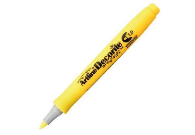 Immagine di Marcatore Decorite - punta tonda - 1.0 mm - giallo - Artline