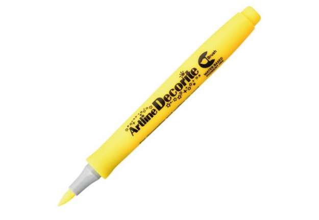 Immagine di Marcatore Decorite - punta pennello - giallo - Artline