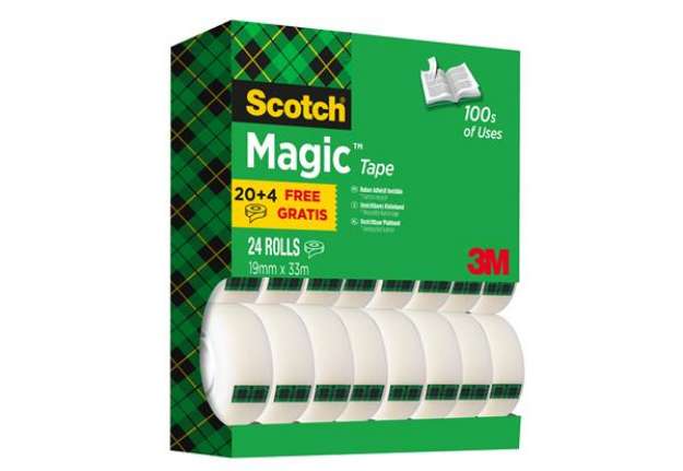 Immagine di Nastro adesivo Magic 810 - permanente - 1,9 cm x 33 m - trasparente - Scotch - Value Pack 20+4 rotol