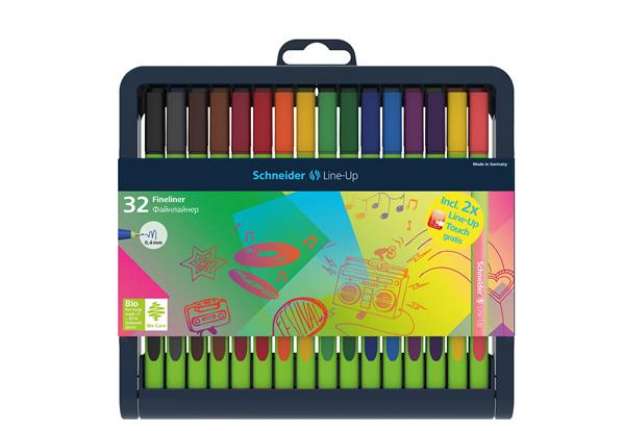 Immagine di Fineliner Line-Up - punta 0,4mm - colori assortiti - Schneider - astuccio 32 colori
