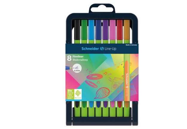 Immagine di Fineliner Line-Up - punta 0,4mm - colori assortiti - Schneider - astuccio 8 colori