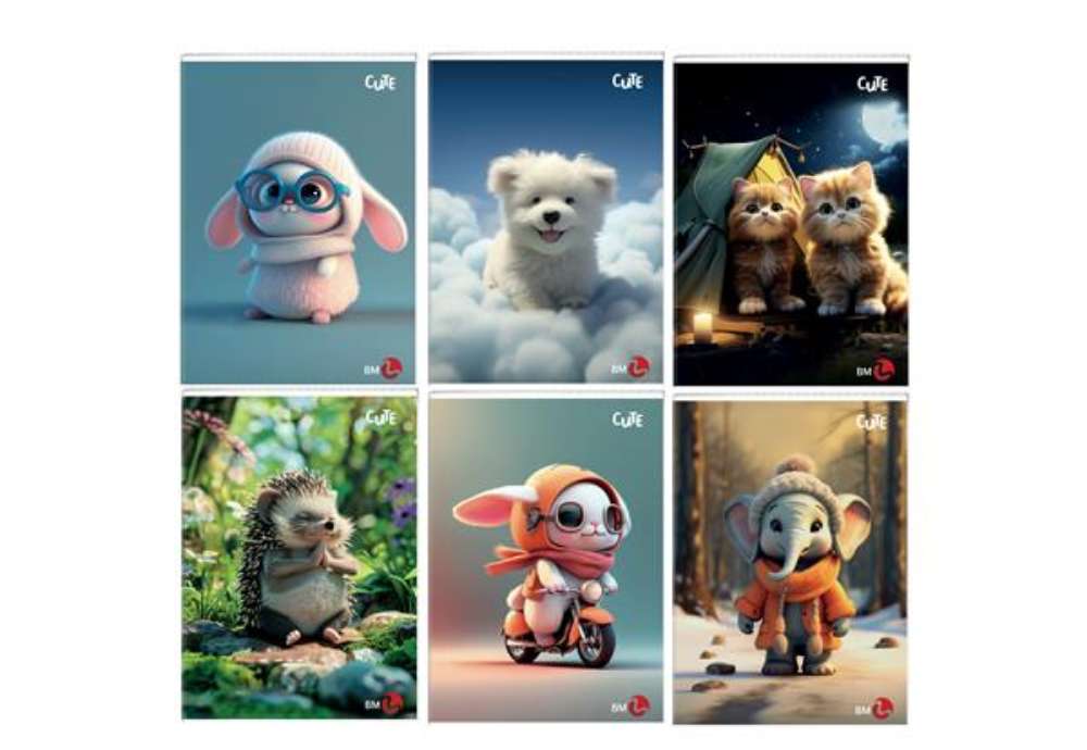 Immagine di Maxiquaderno Cute fantasia - A4 - 1 rigo c/margine - 40+2 fogli - 80gr - BM