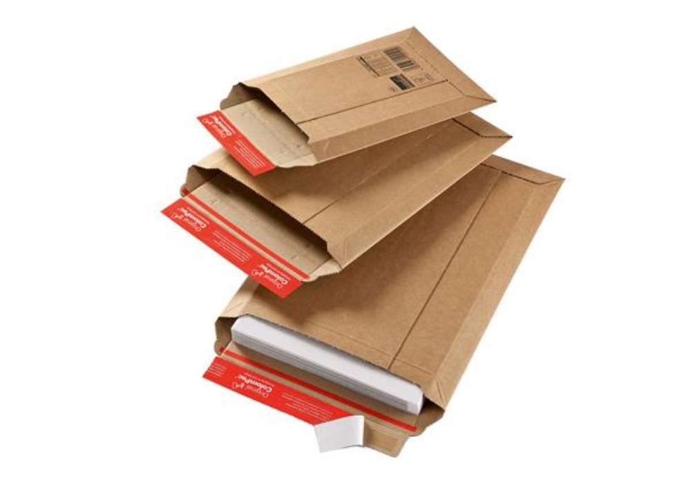 Immagine di Busta a sacco - in cartone - chiusura autoadesiva - 290 x 400 x 50 mm - avana - Colompac