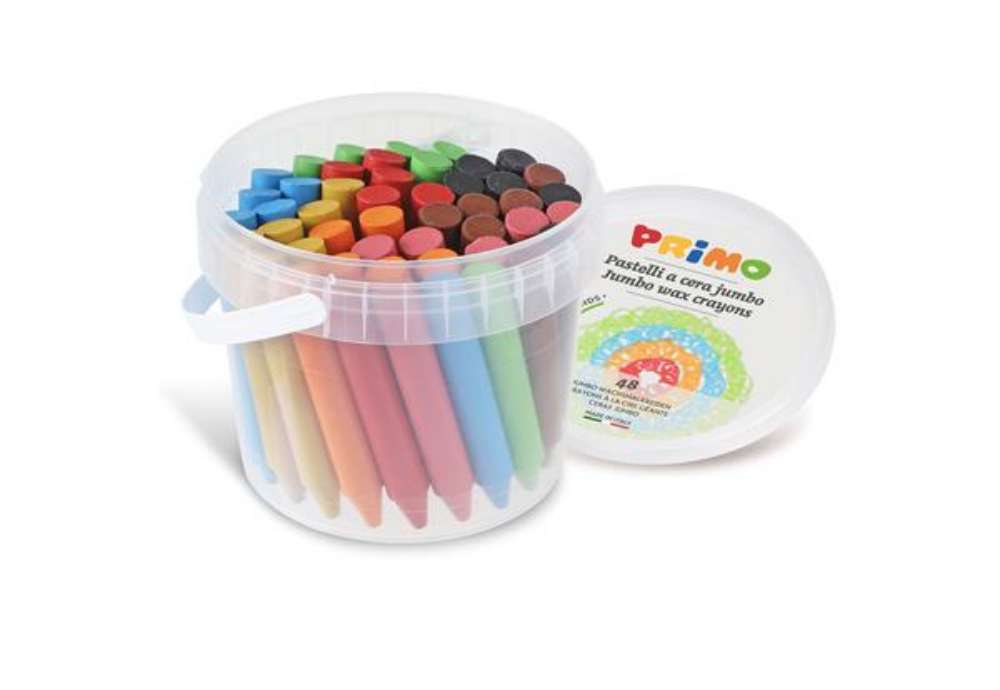 Immagine di Pastelli a cera Jumbo - Ø 13 mm x 85 mm - 12 colori assortiti - Primo - conf. 48 pezzi