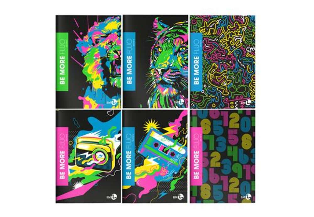 Immagine di Maxiquaderno Be more Fluo - A4 - 5mm - 36+2 fogli - 100gr - BM