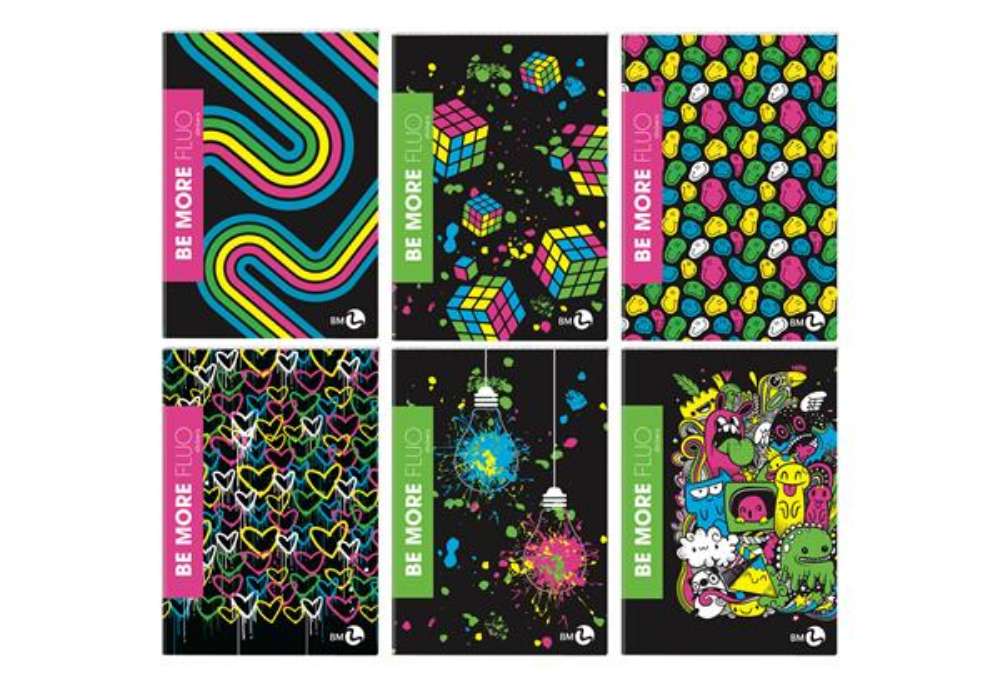 Immagine di Maxiquaderno Be more Fluo - A4 - 36+2 fogli - 100gr - 4mm - BM