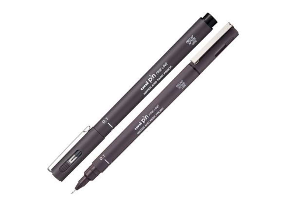 Immagine di Pin fineliner - punta 0.1 mm - grigio scuro - Uni Mitsubishi